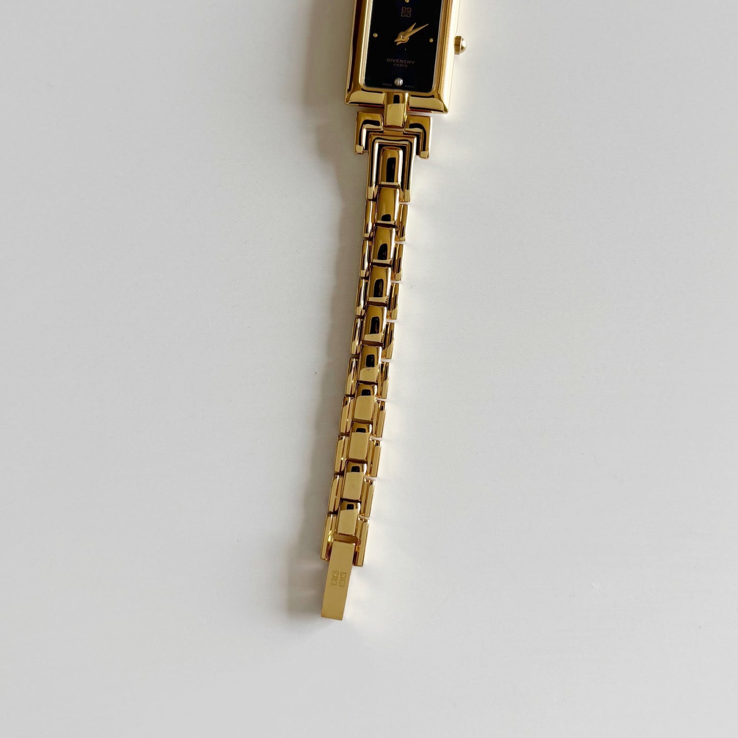 Givenchy 1990s Tank Gold Plated Watch