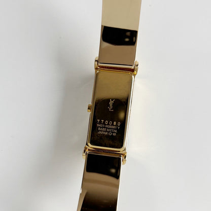 Yves Saint Laurent 1990s Rectangular Dial Gold Plated Watch