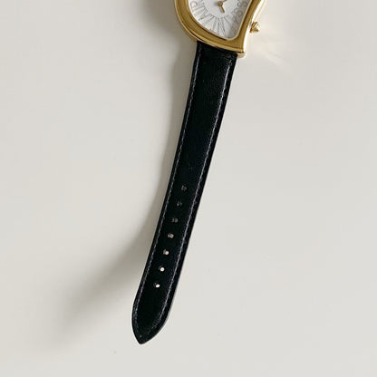 Yves Saint Laurent 1990s Heart Shaped Dial Gold Plated Watch
