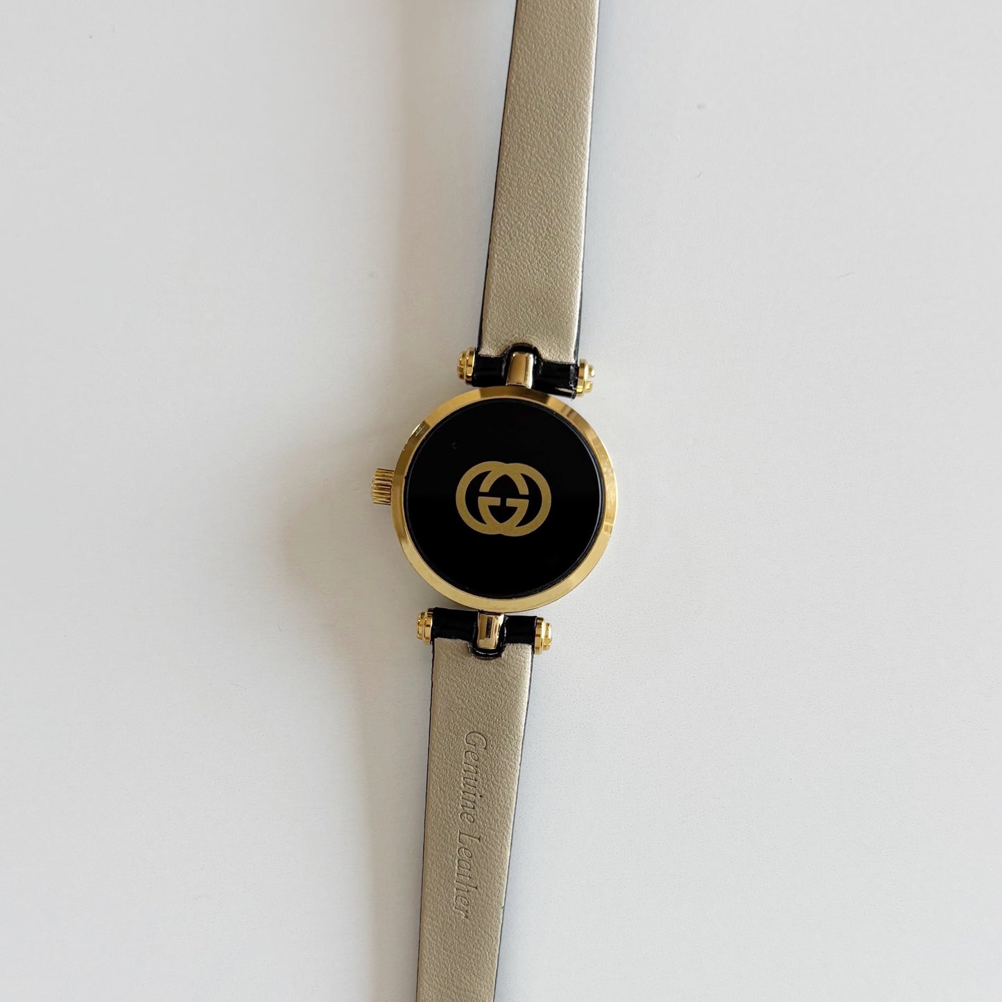 Gucci 1990s Round Dial Gold Plated Watch