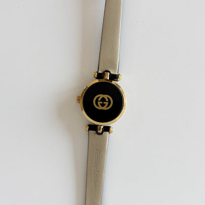 Gucci 1990s Round Dial Gold Plated Watch