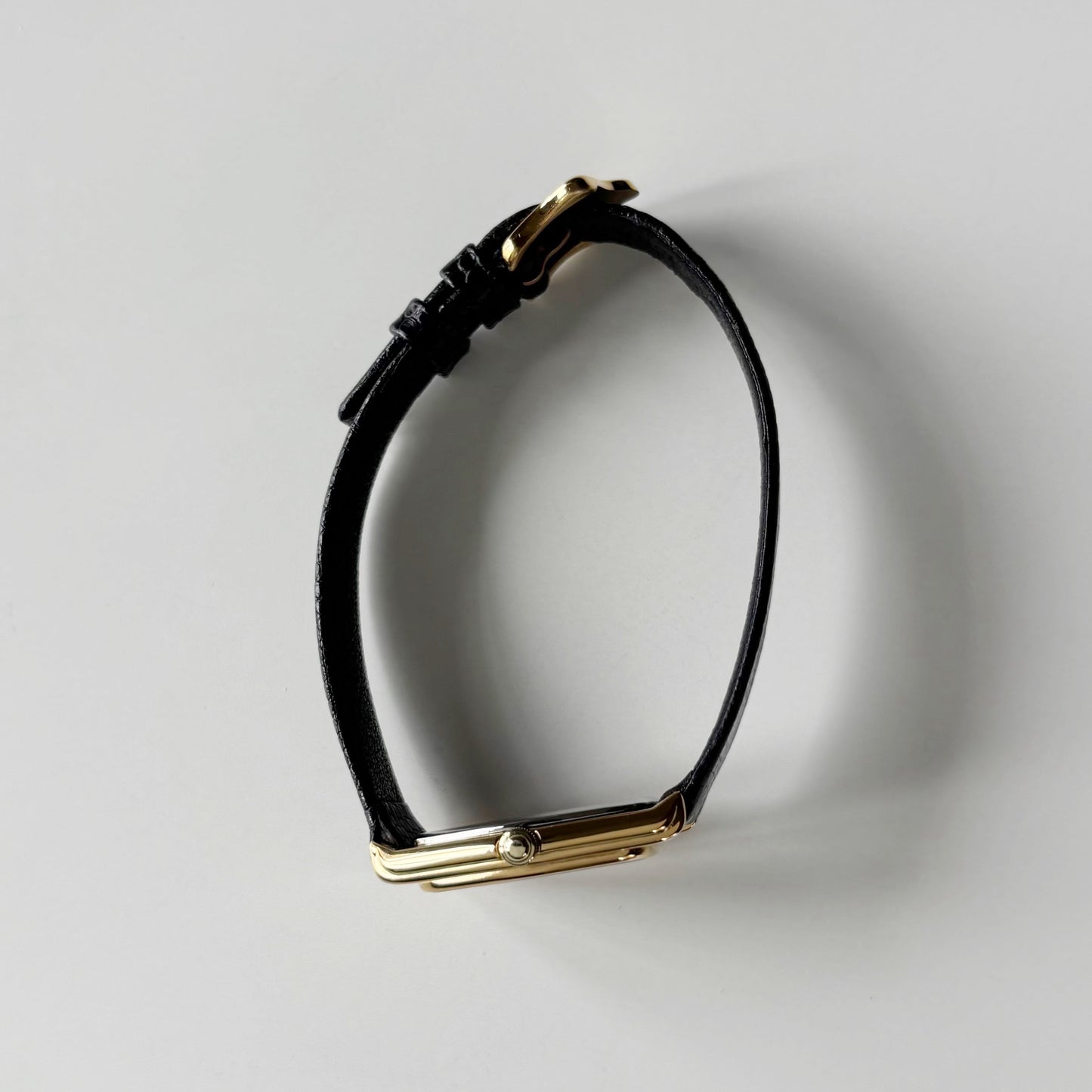 Celine 1980s Black Dial Gold Plated Watch