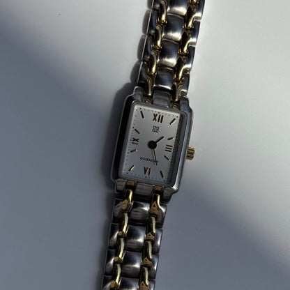 Givenchy 1990s Tank Two Tone Watch