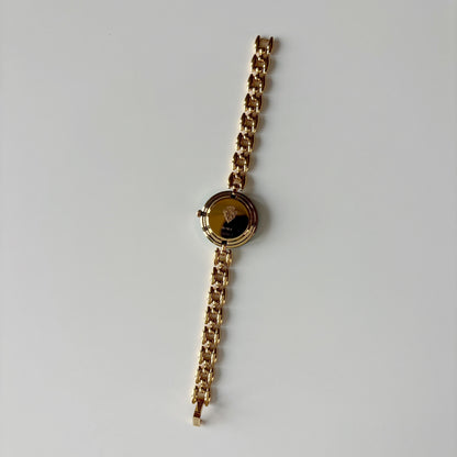 Gucci 1990s Interchangeable Bezel Gold Plated Rice Chain Watch with 6 bezels, case (160mm)