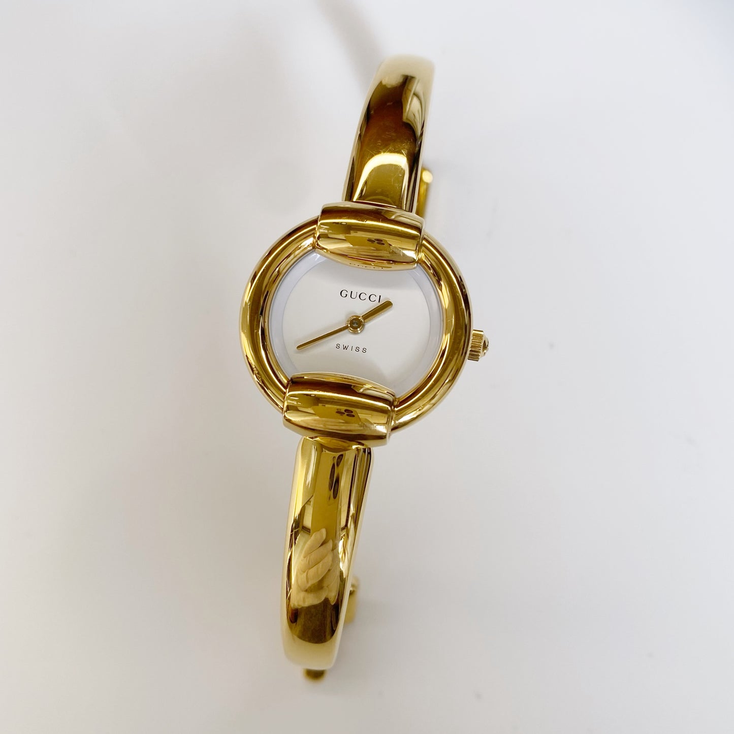 Gucci 1990s Gold Plated Bangle Watch (Small)