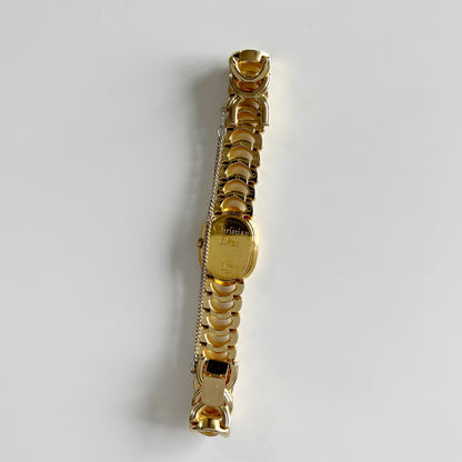 Dior 1990s Oval Gold Plated Watch