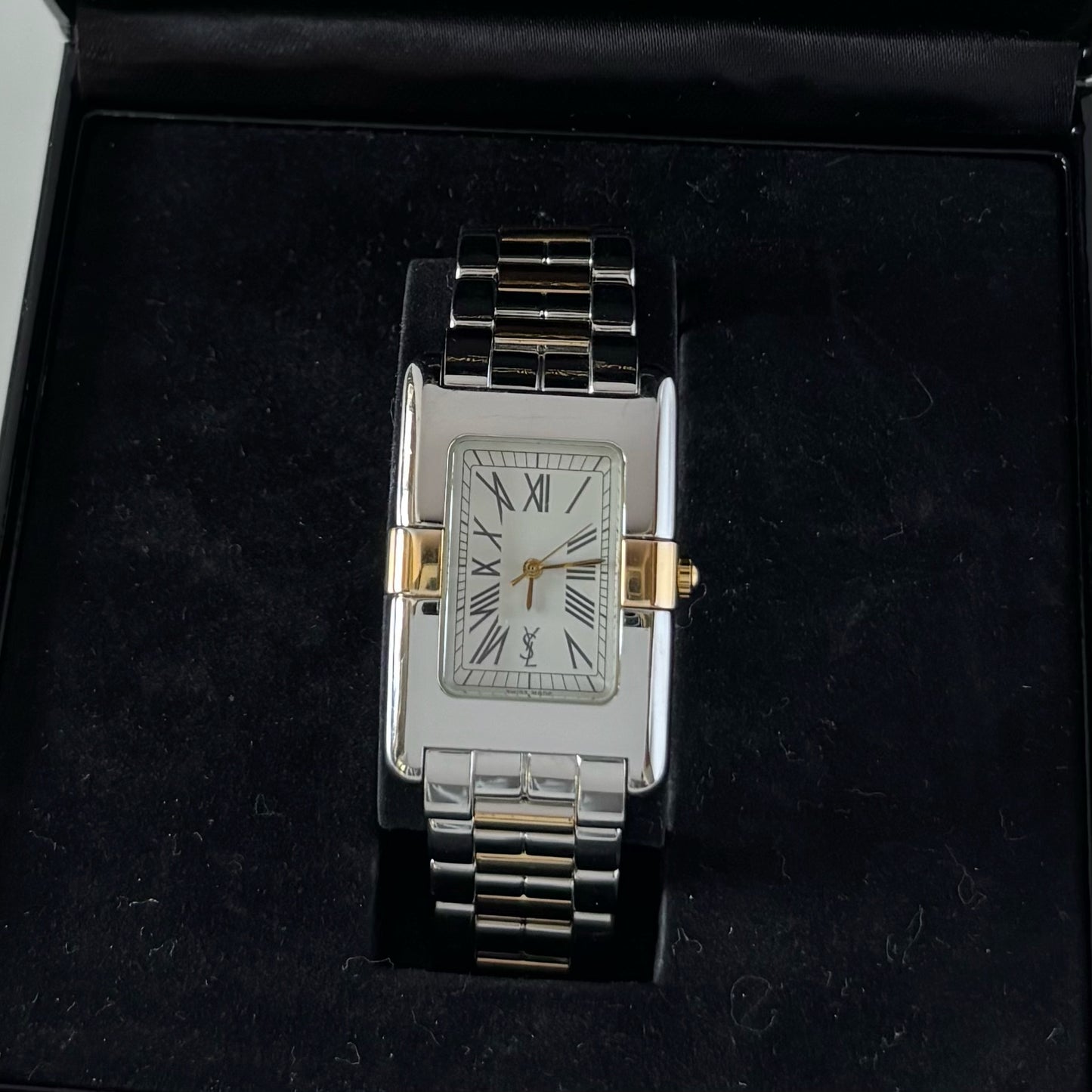 Yves Saint Laurent 1990s Two Tone Tank Watch (Large)