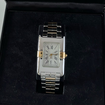 Yves Saint Laurent 1990s Two Tone Tank Watch (Large)