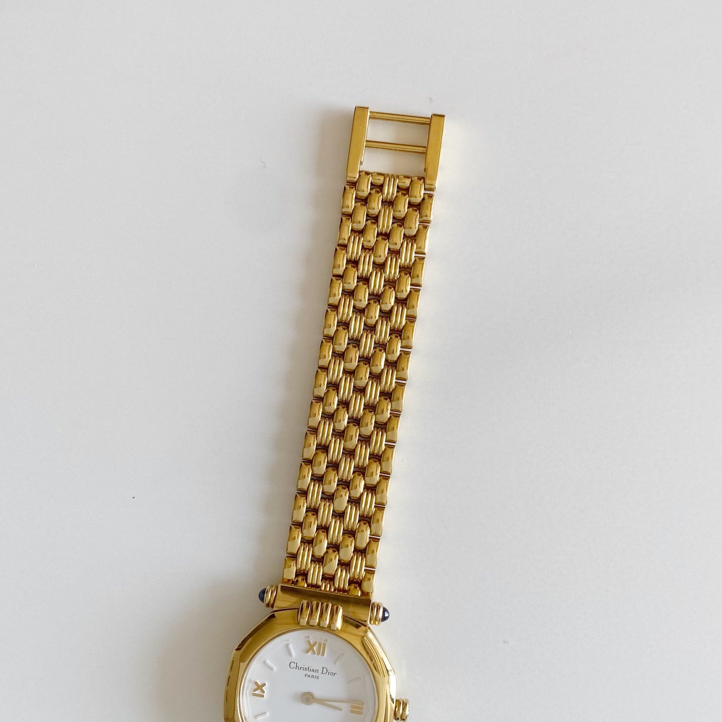 Dior 1990s Octagon Gold Plated Watch