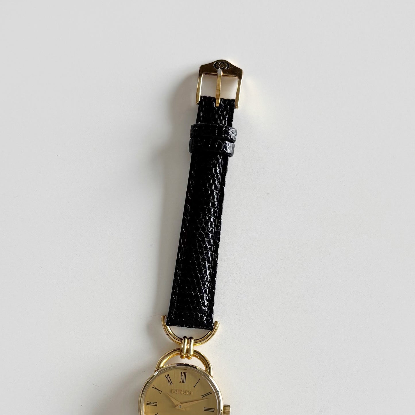 Gucci 1990s Gold Dial Gold Plated Horsebit Watch