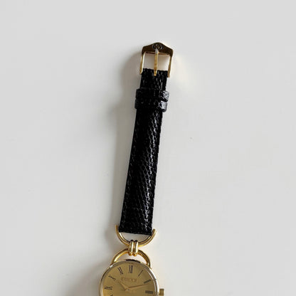 Gucci 1990s Gold Dial Gold Plated Horsebit Watch