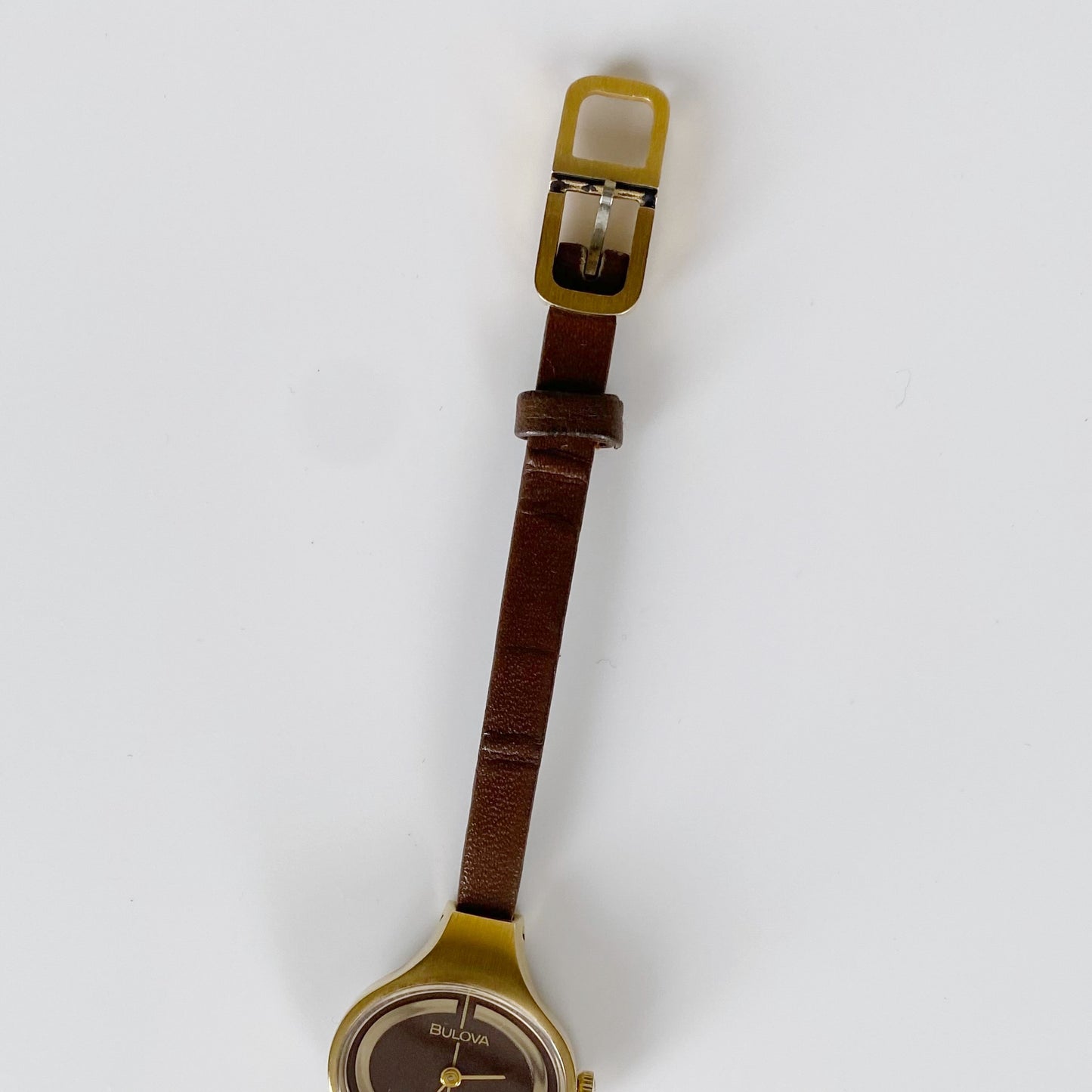 Dior x Bulova 1970s Hand-Winding Gold Plated Oval Leather Watch