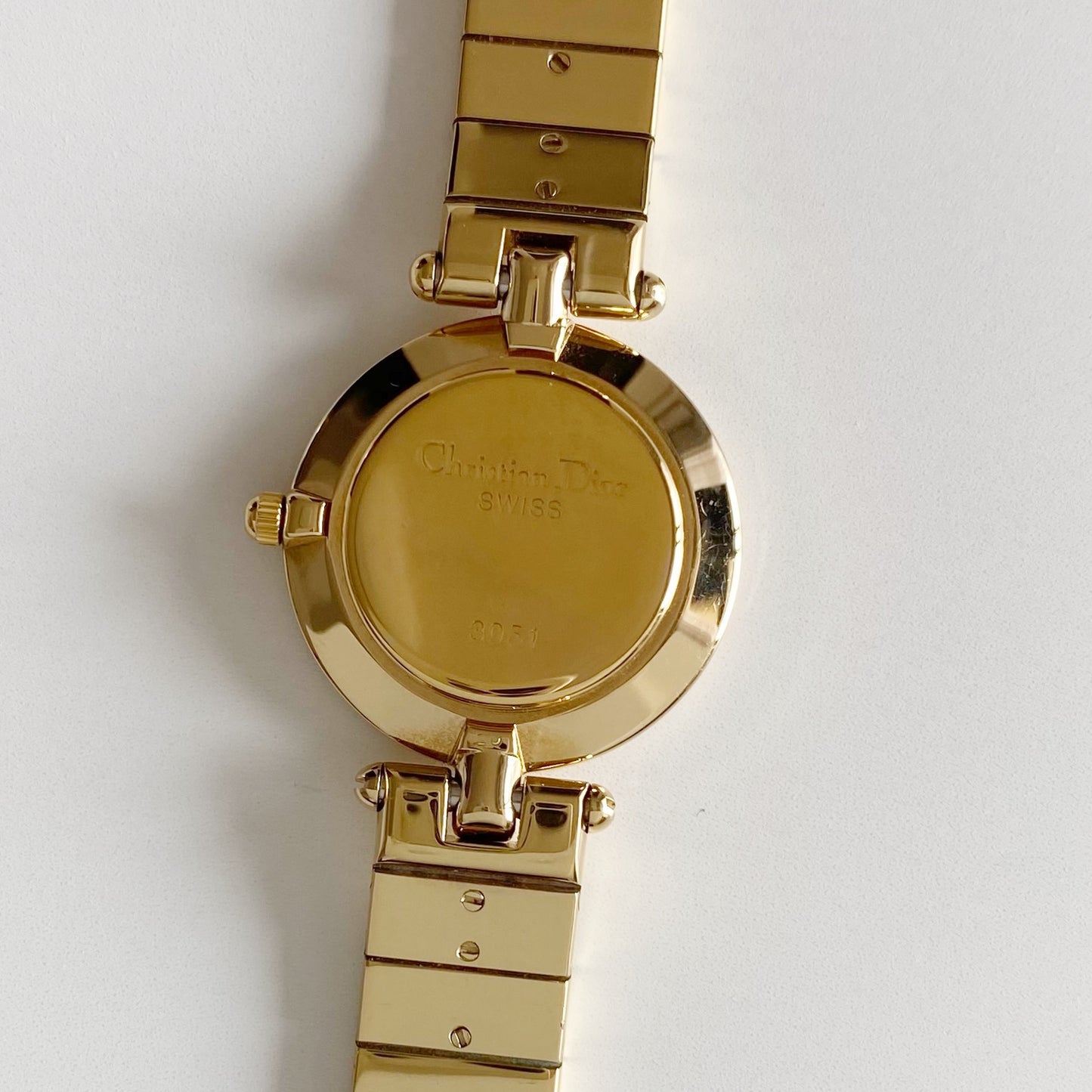 Dior 1990s Round Dial Gold Plated Watch