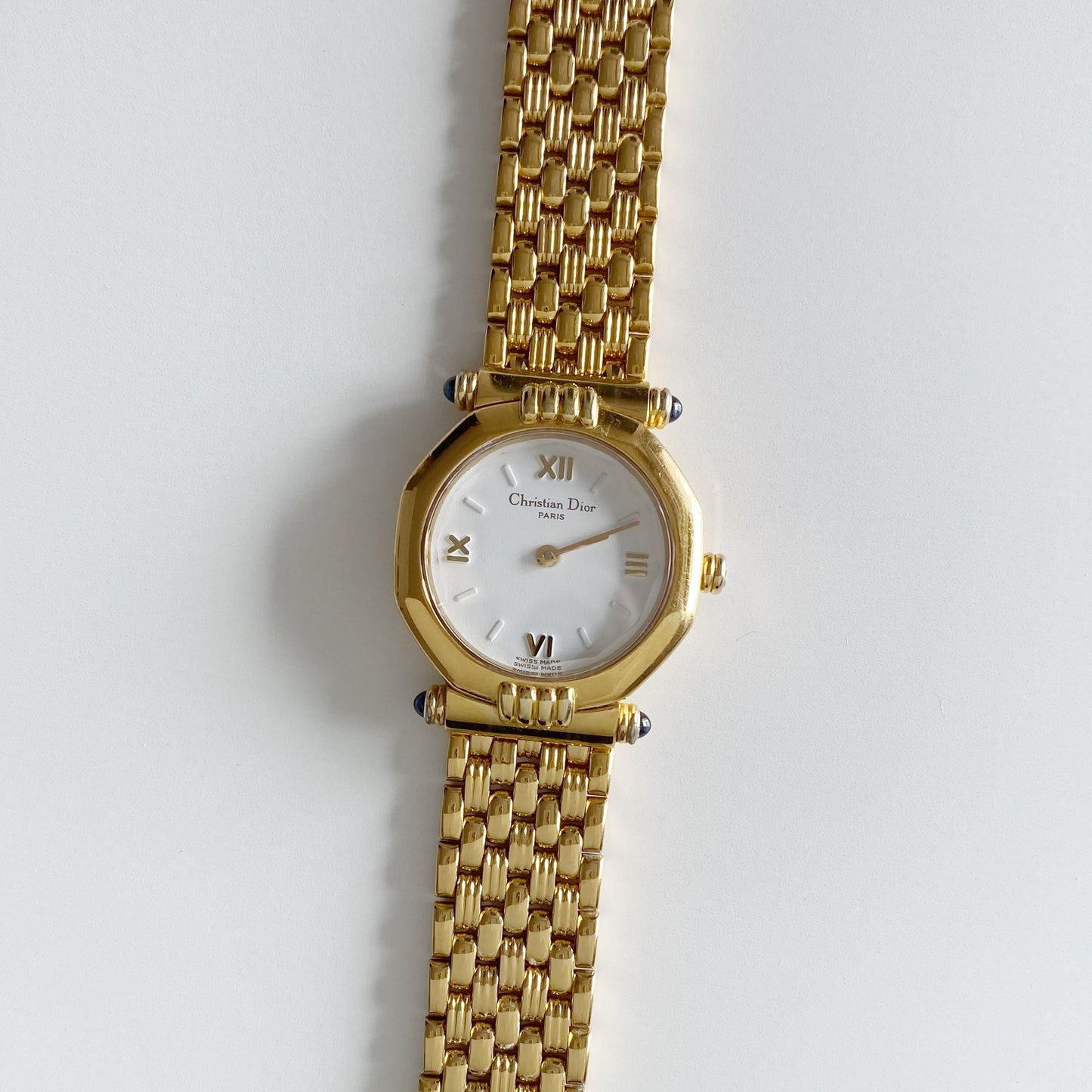 Dior 1990s Octagon Gold Plated Watch