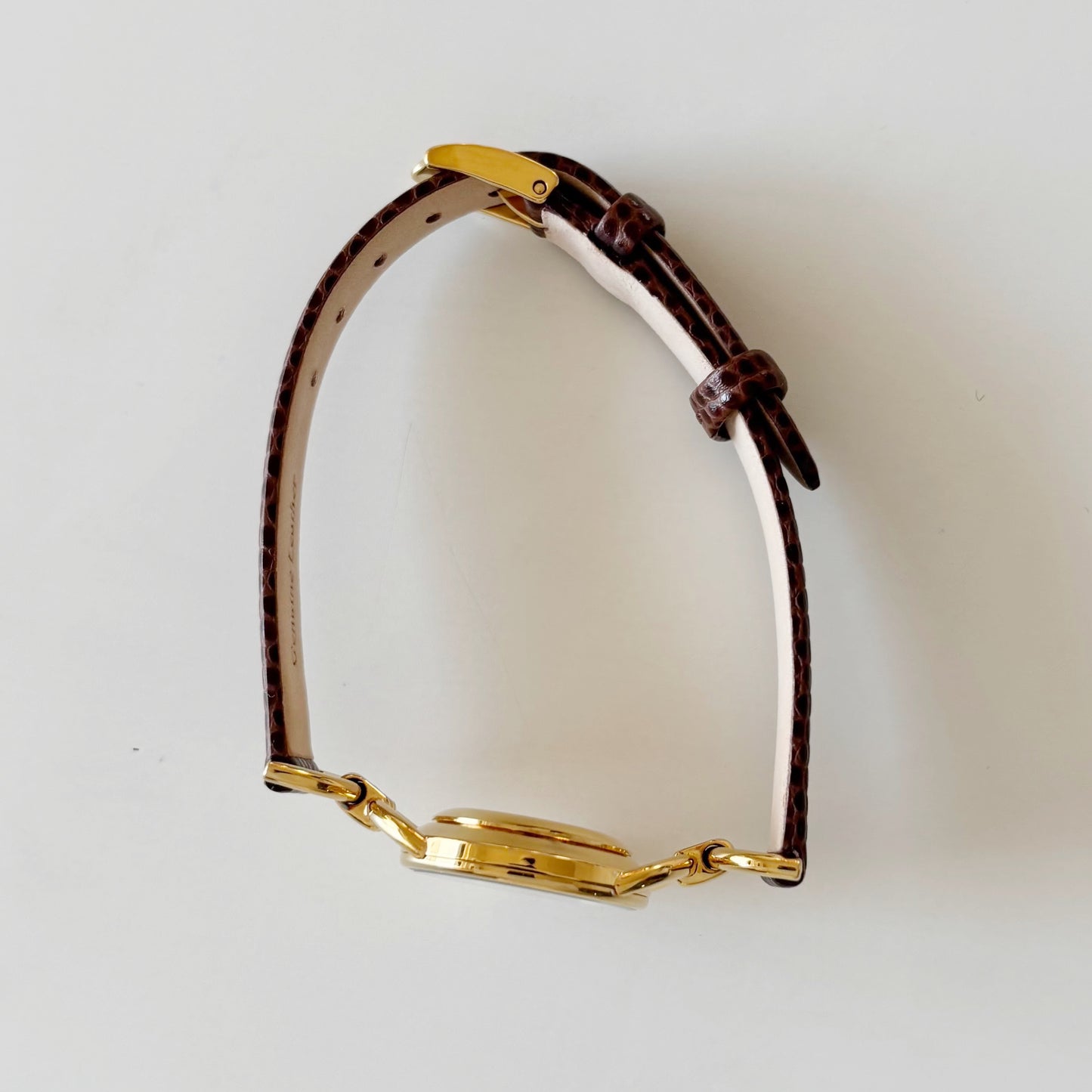 Gucci 1990s Gold Dial Gold Plated Horsebit Watch