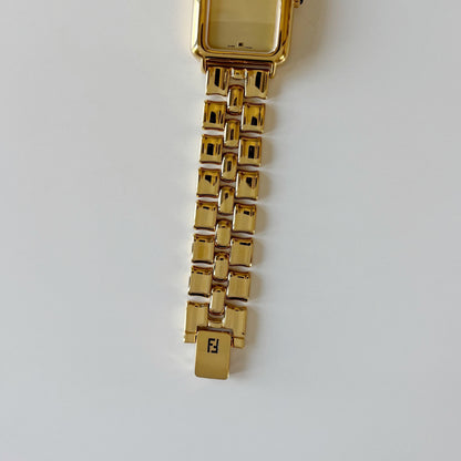 Fendi 1990s Tank Gold Plated Watch (Large)