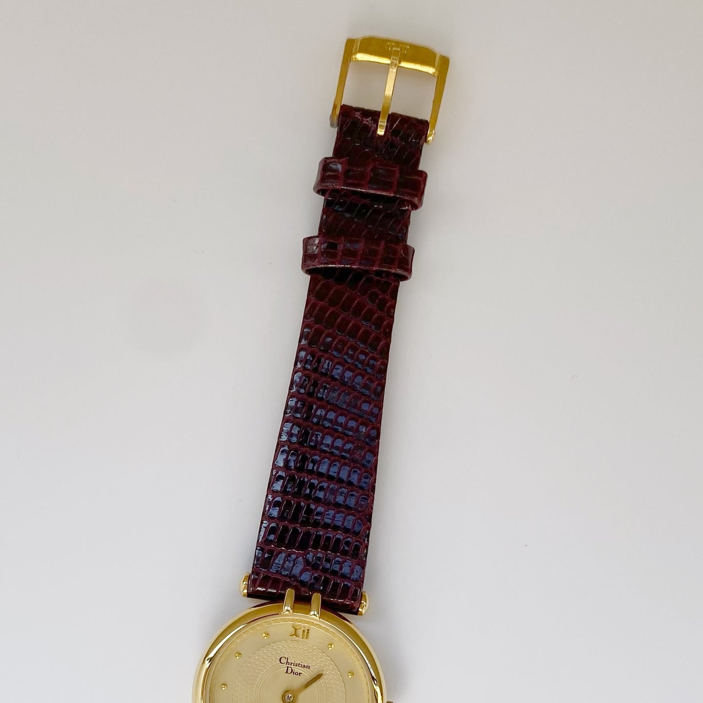 Dior 1990s Gold Plated Round Watch