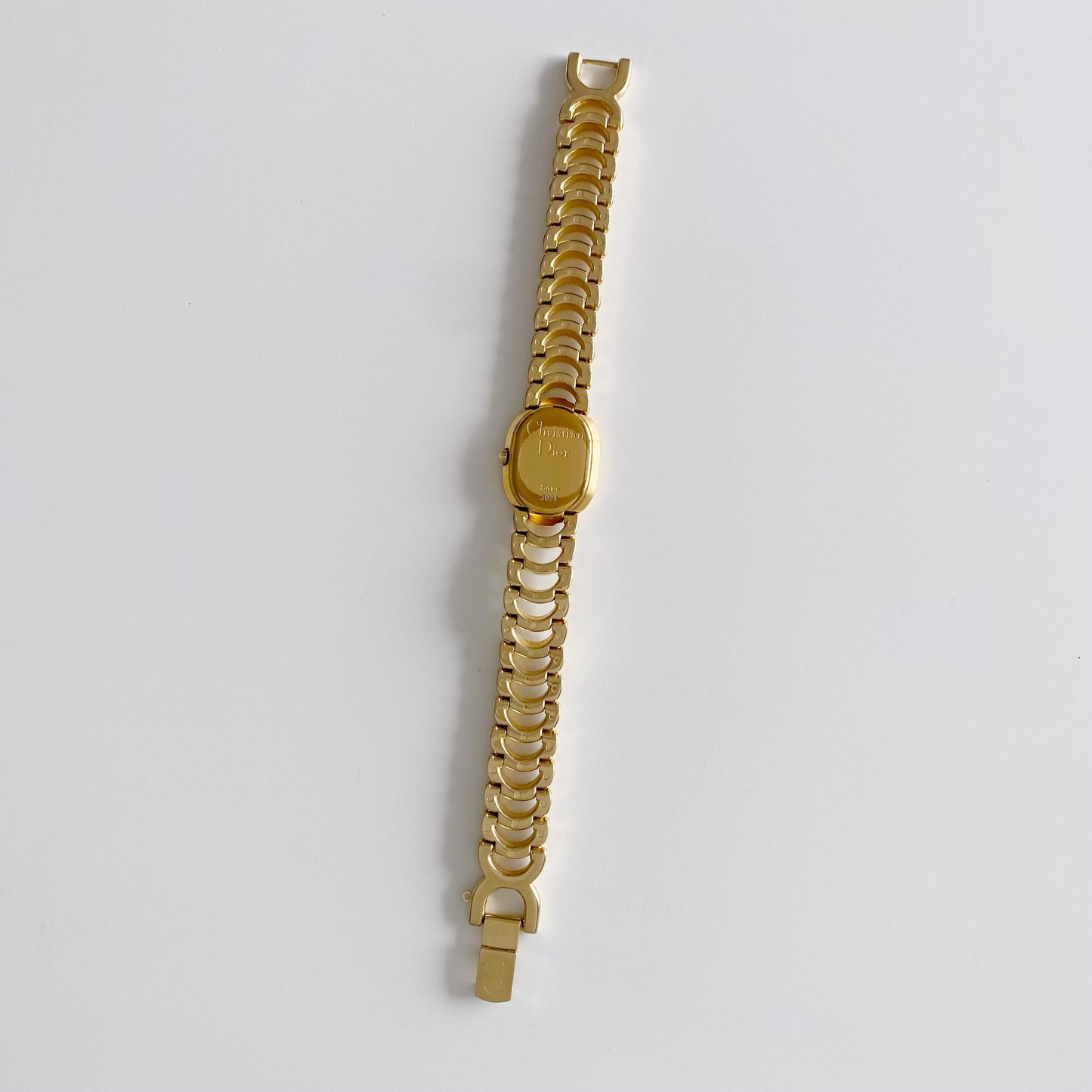 Dior 1990s Oval Gold Plated Watch
