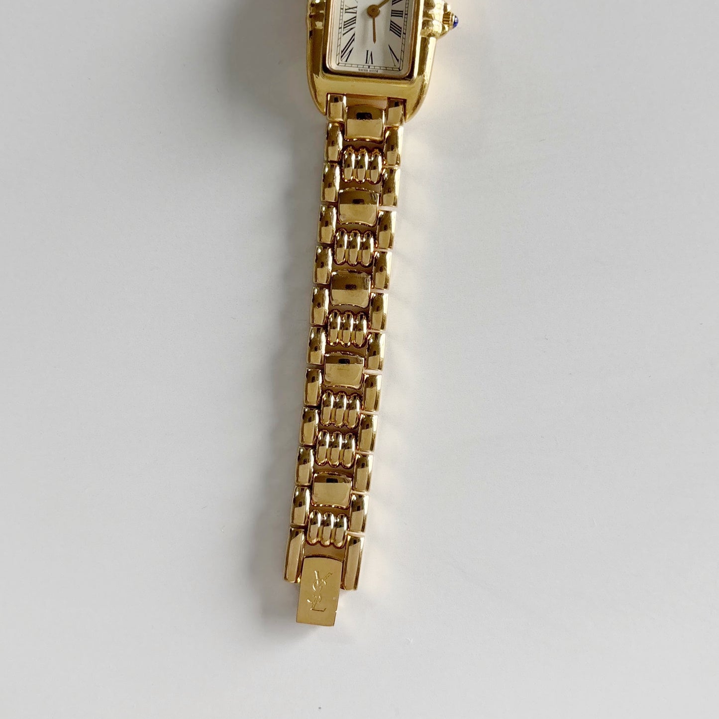 Yves Saint Laurent 1990s Tank Gold Plated Watch