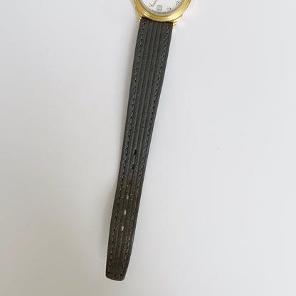 Dior 1990s Date Gold Plated Round Watch