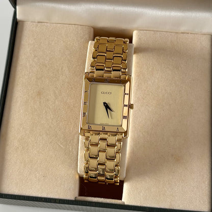 Gucci 1990s Tank Gold Plated Watch (Large)