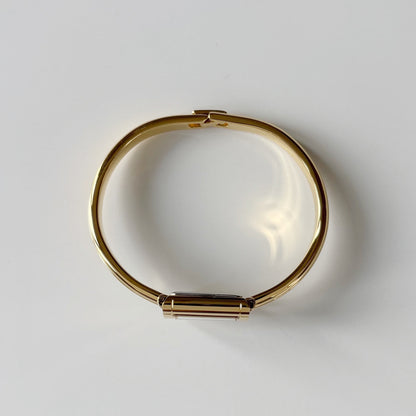 Yves Saint Laurent 1990s Seashell Dial Gold Plated Bangle Watch