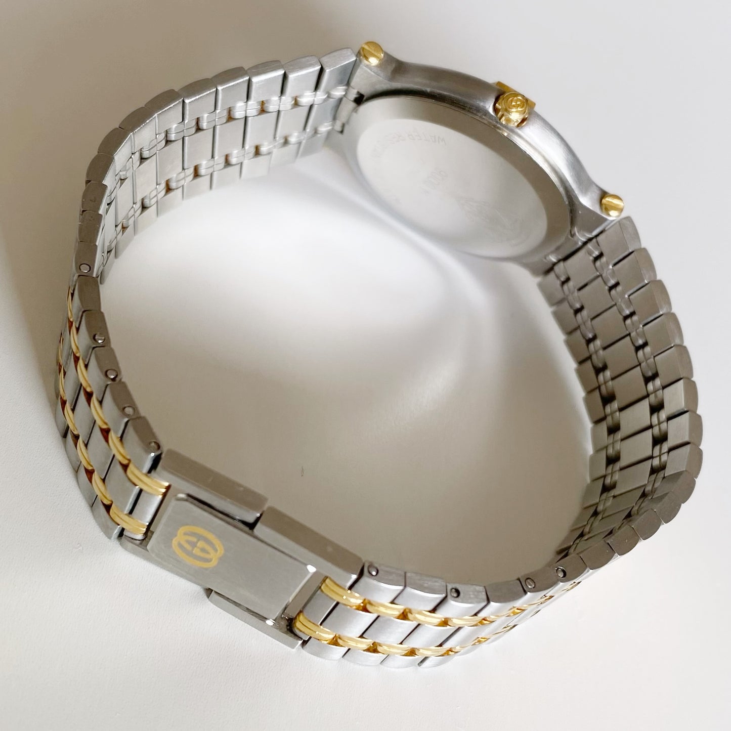 Gucci 1990s Date Round Dial Two Tone Watch (Large)