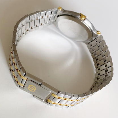 Gucci 1990s Date Round Dial Two Tone Watch (Large)