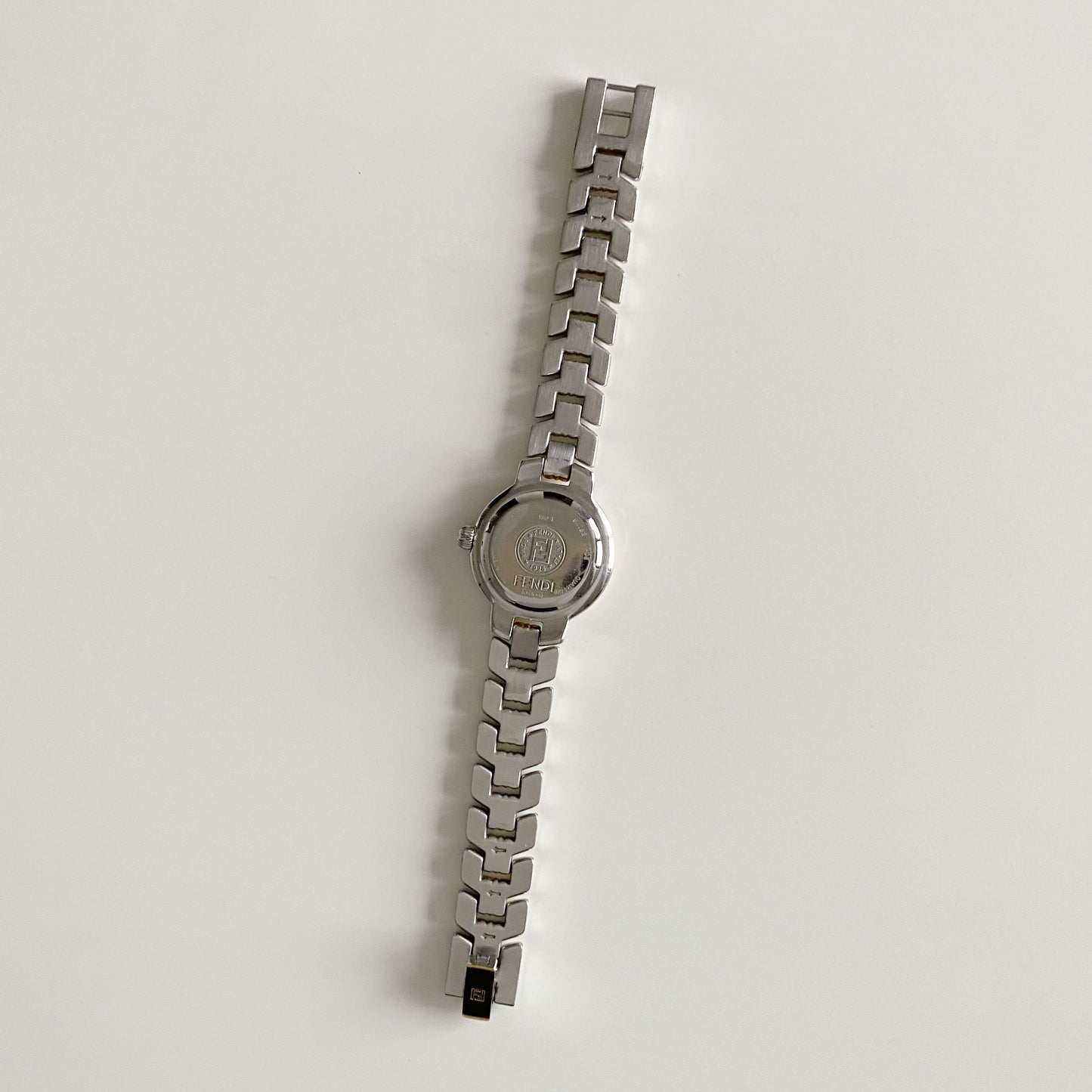 Fendi 1990s Date Round Dial Two Tone Watch