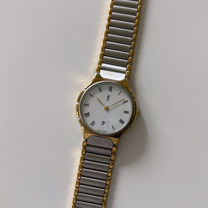 Yves Saint Laurent 1990s Two Tone Watch