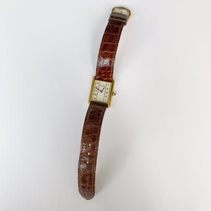 Cartier 1990s Must De Tank Ivory Watch