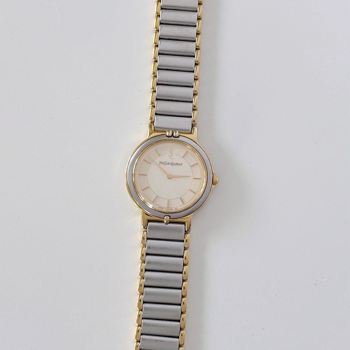 Yves Saint Laurent 1990s Round Two Tone Watch