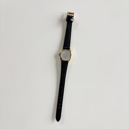Dior 1990s Date Round Dial Gold Plated Watch
