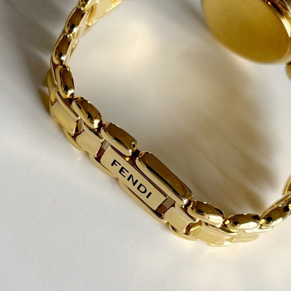 Fendi 1990s Seashell Dial Gold Plated Watch