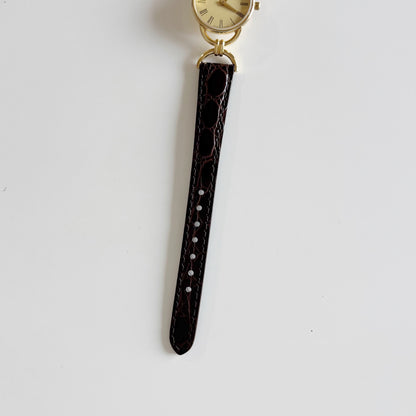 Gucci 1990s Gold Round Dial Horsebit Gold Plated Watch