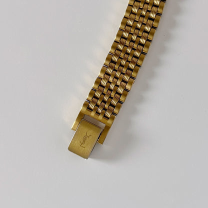 Yves Saint Laurent 1990s Round Dial Gold Plated Watch