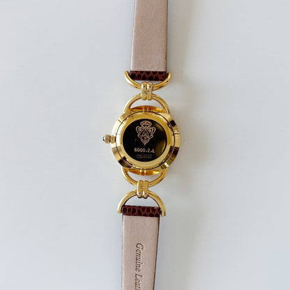 Gucci 1990s Gold Dial Gold Plated Horsebit Watch