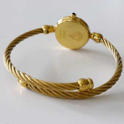 Gucci 1990s Seashell Dial  Gold Plated Bangle Watch