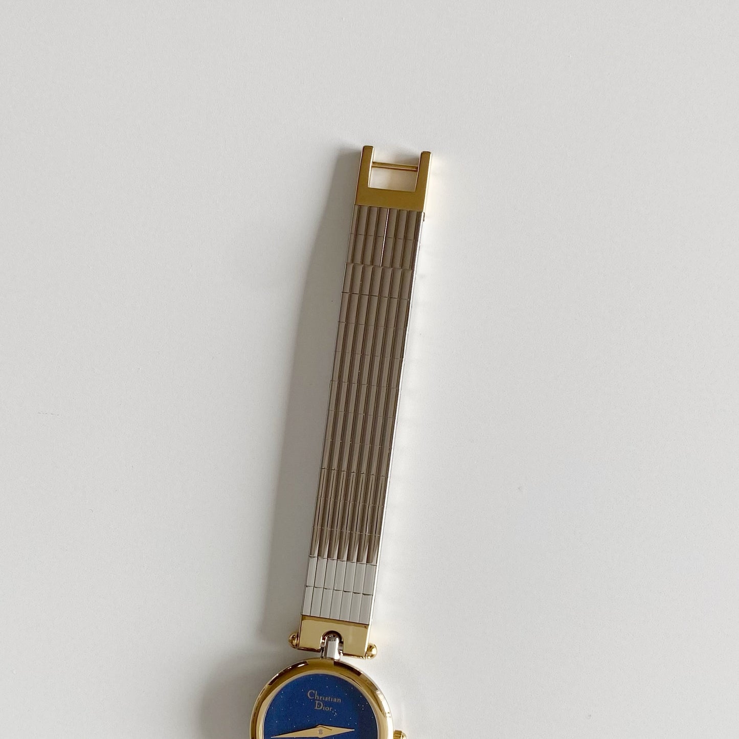 Dior 1990s Navy Dial Gold Plated Two Tone Watch