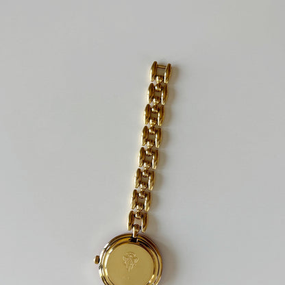 990s Interchangeable Bezel Gold Plated Rice Chain Watch with case, 6 bezels (160mm)