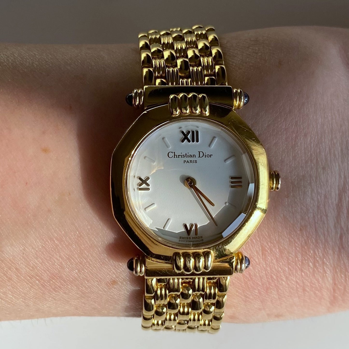 Dior 1990s Octagon Gold Plated Watch