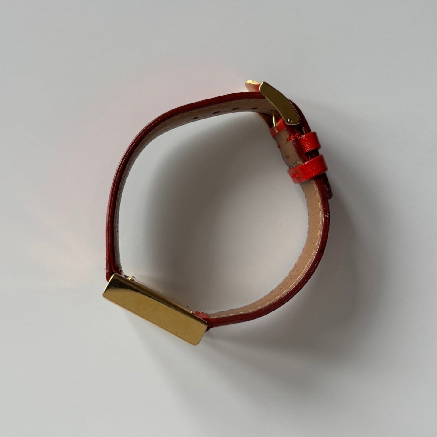 Yves Saint Laurent 1990s Square Dial Gold Plated Watch