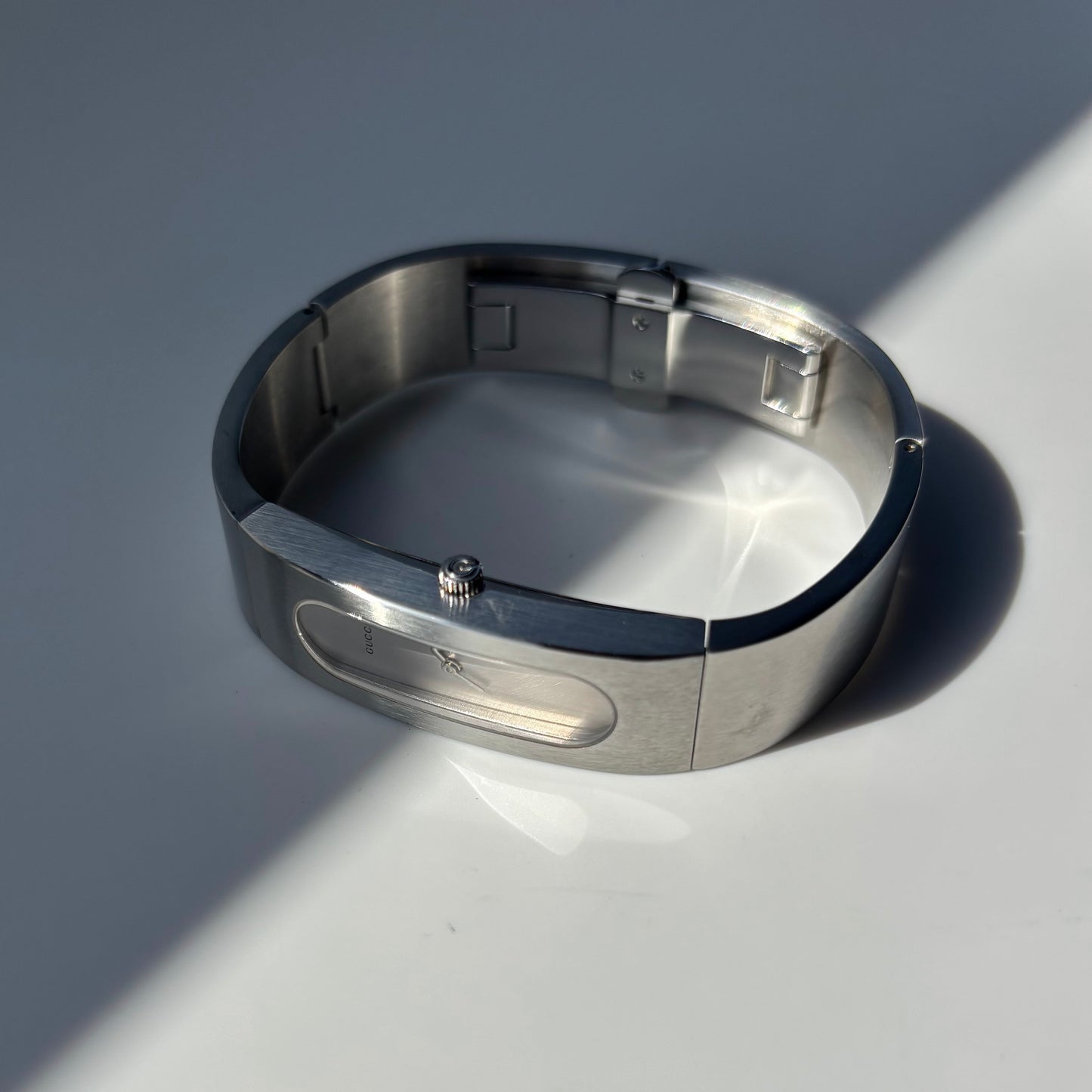 Gucci 1990s Silver Stainless steel Bangle Watch
