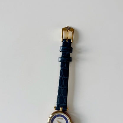 Gucci 1990s Sherry Round Dial Blue Watch