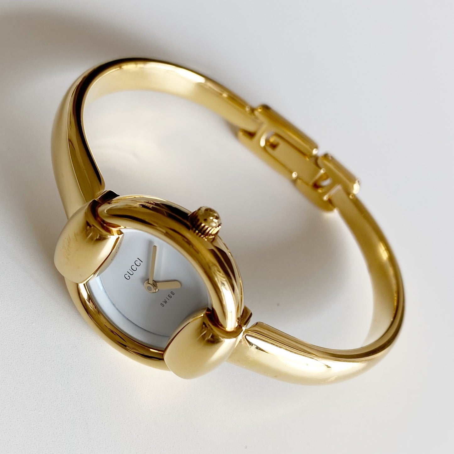 Gucci 1990s Gold Plated Bangle Watch