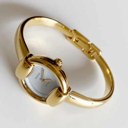Gucci 1990s Gold Plated Bangle Watch