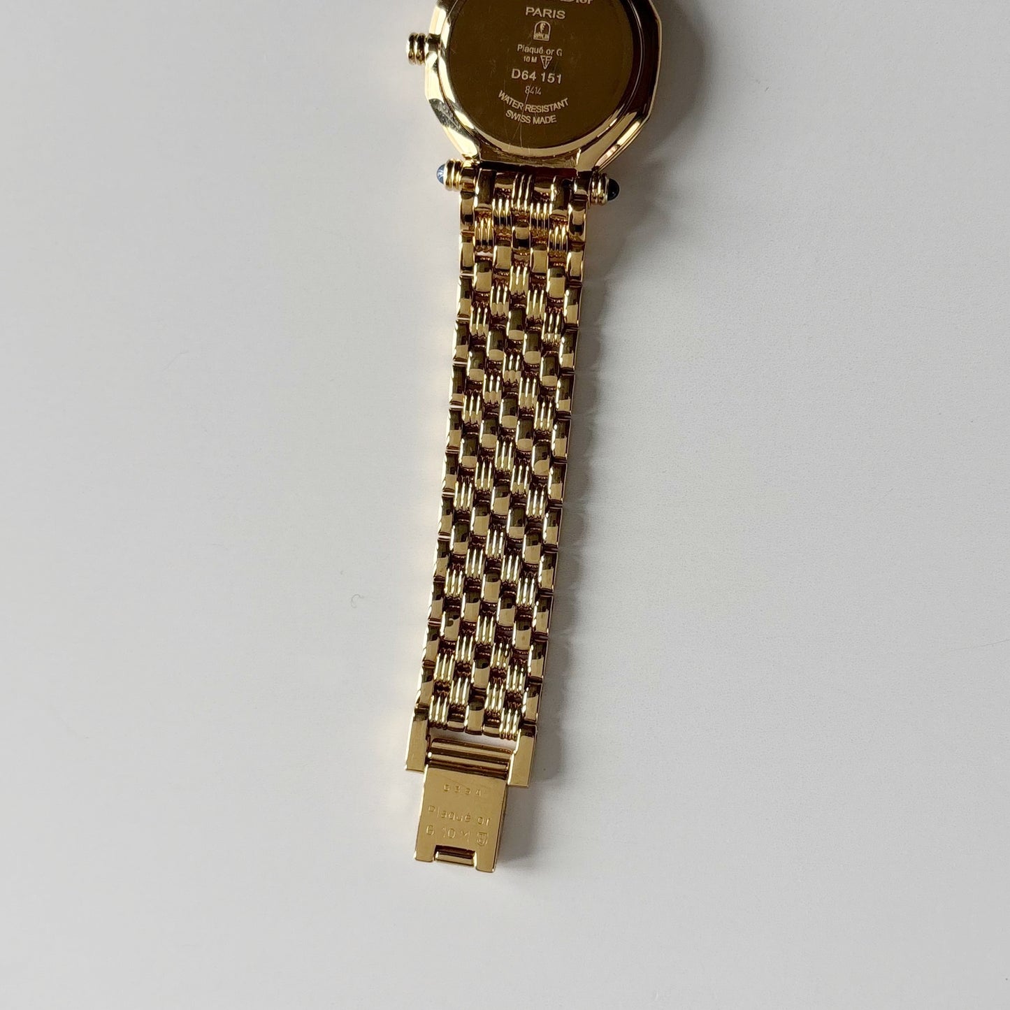 Dior 1990s Octagon Dial Gold Plated Watch
