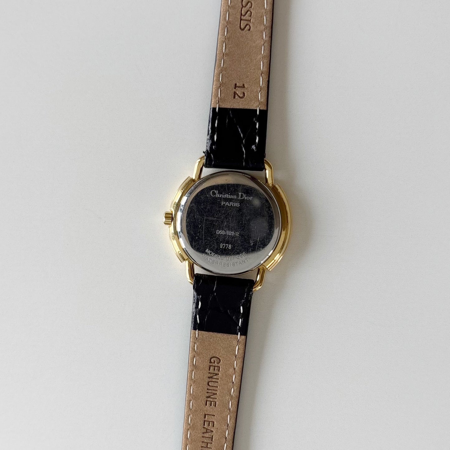 Dior 1990s Round Dial Gold Plated Watch