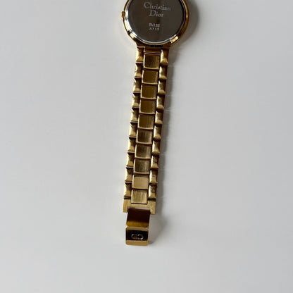 Dior 1990s Date Round Dial Gold Plated Watch (Large)