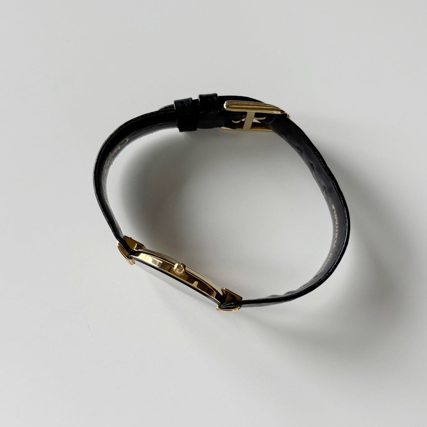 Dior 1990s Black Round Dial Gold Plated Watch (Large)